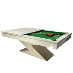 Lightning Slate Bed Pool Dining Table | Gloss White