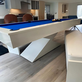 Lightning Slate Bed Pool Dining Table | Gloss White