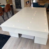 Lightning Slate Bed Pool Dining Table | Gloss White