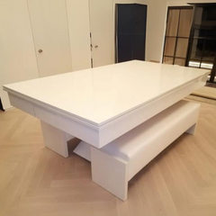 Lightning Slate Bed Pool Dining Table | Gloss White