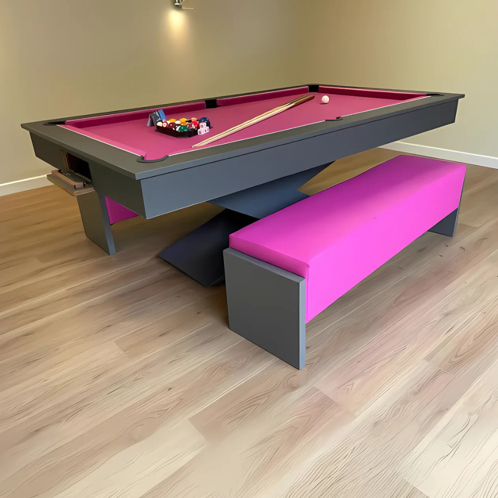 Lightning Slate Bed Pool Dining Table | Graphite Grey
