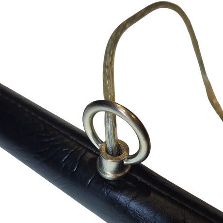 Pool 3 Shade Lamp with Black Leather Shades