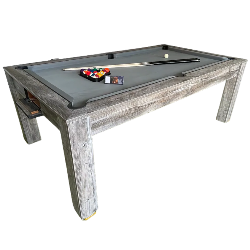 Rosetta Slate Bed Pool Dining Table | Grey Pine
