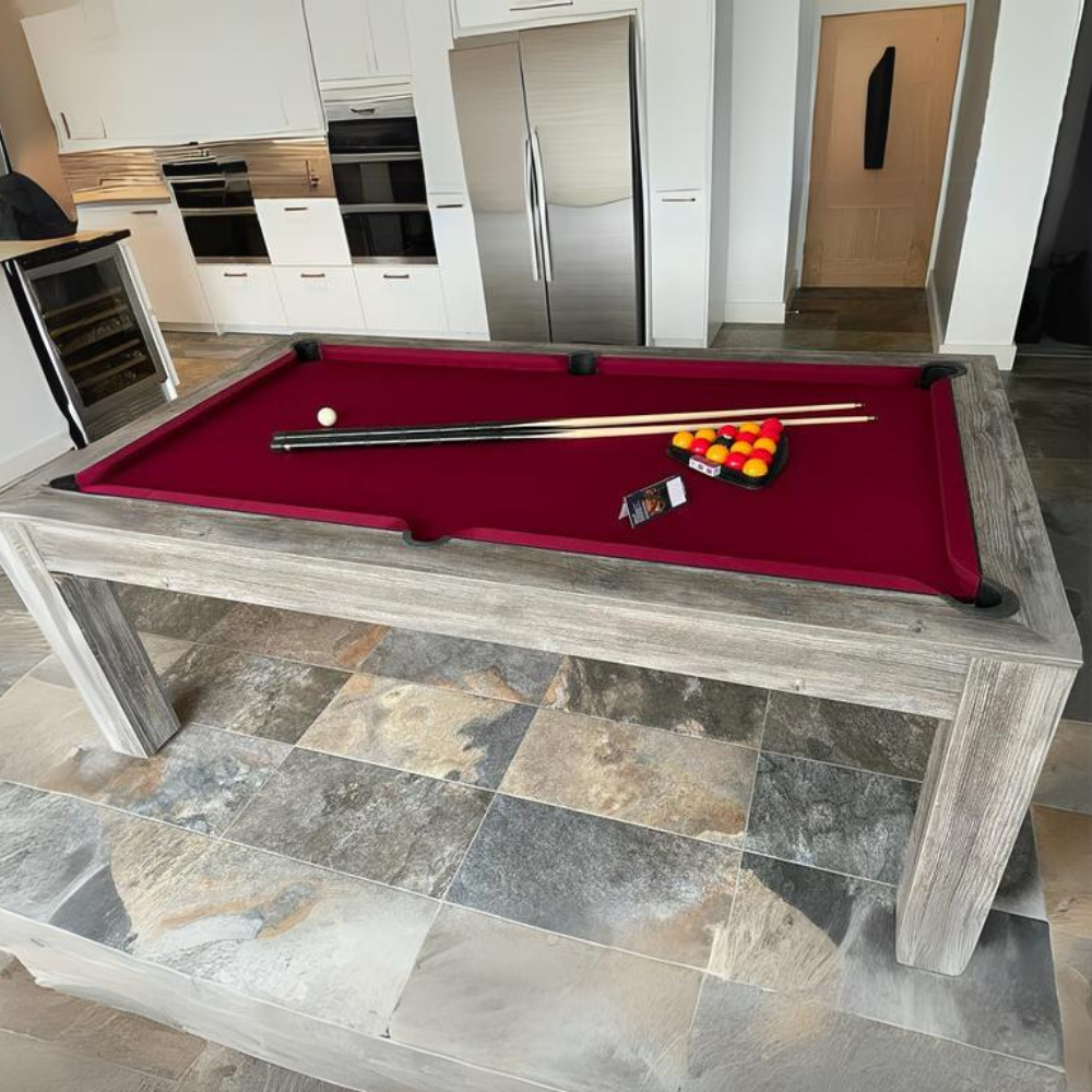 Rosetta Slate Bed Pool Dining Table | Grey Pine