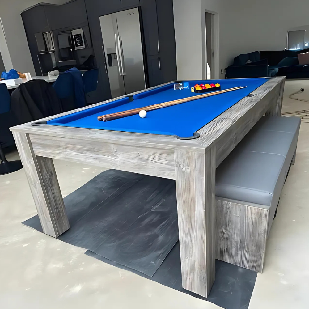 Rosetta Slate Bed Pool Dining Table | Grey Pine