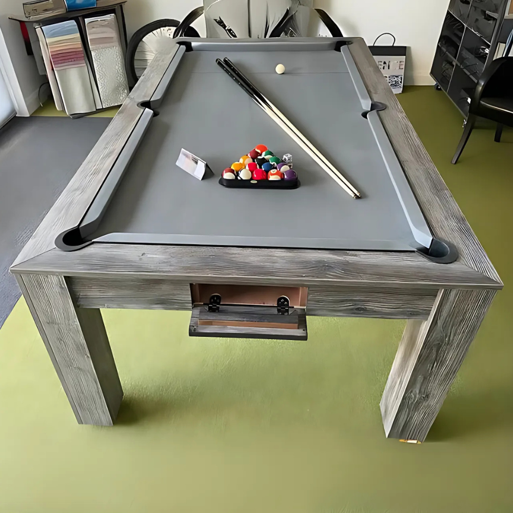 Rosetta Slate Bed Pool Dining Table | Grey Pine