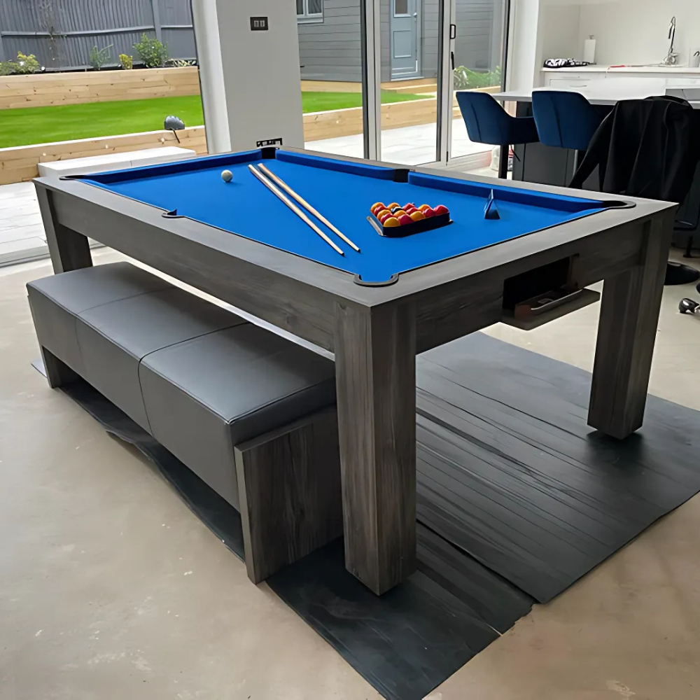 Rosetta Slate Bed Pool Dining Table | Grey Pine