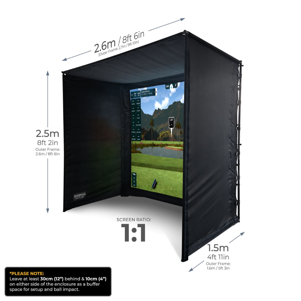 SimSpace Home Golf Enclosure 2.6 x 2.5 x 1.5 Mtr
