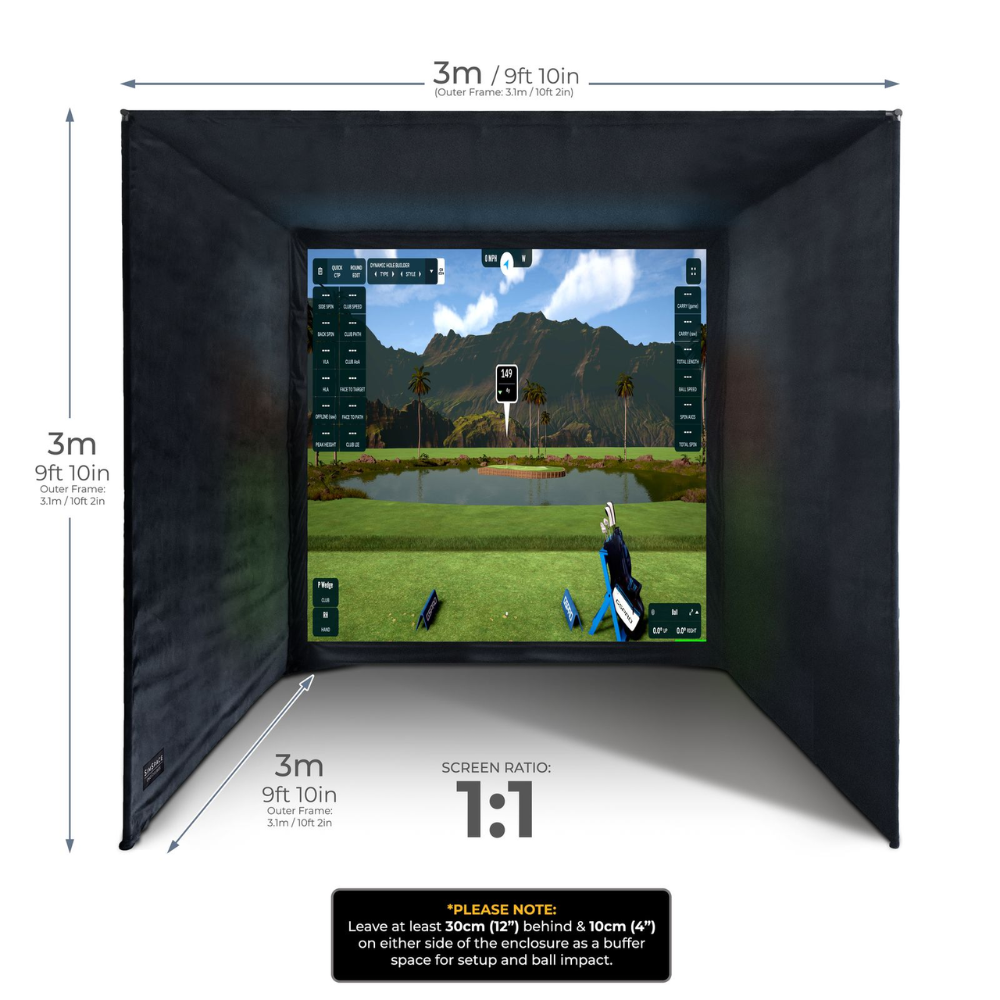 Home Golf Simulator 3 x 3 x 3 Mtr