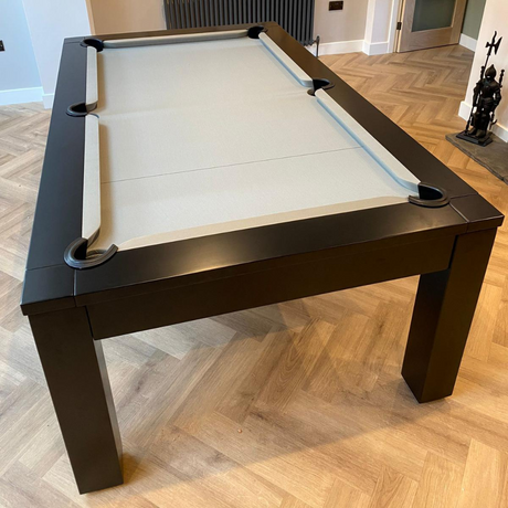 Solid Wood Slate Bed Pool Dining Table Black