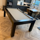 Solid Wood Slate Bed Pool Dining Table Black