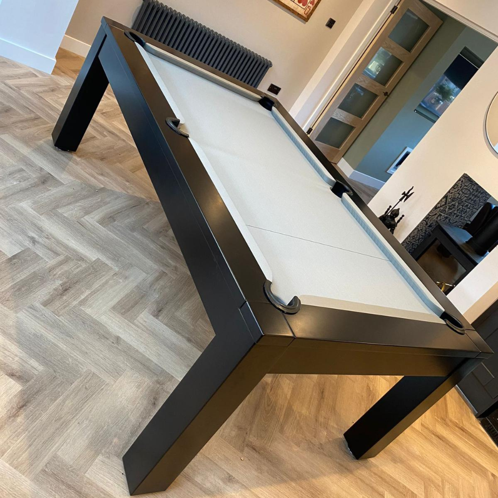 Solid Wood Slate Bed Pool Dining Table Black