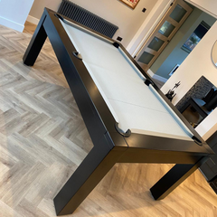 Solid Wood Slate Bed Pool Dining Table Black