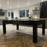 Solid Wood Slate Bed Pool Dining Table Black