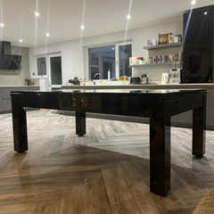 Solid Wood Slate Bed Pool Dining Table Black