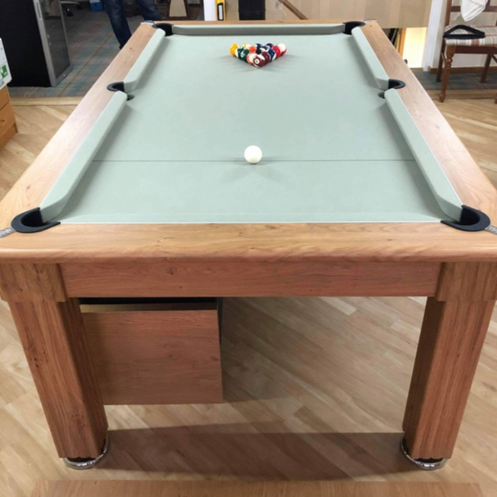 Traditional Slate Bed Pool Dining Table | Oak | Smart Silver Cloth