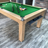 Traditional Slate Bed Pool Dining Table | Oak | Smart Olive Cloth