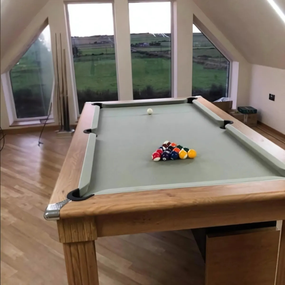 Traditional Slate Bed Pool Dining Table | Oak | Smart Silver  Cloth
