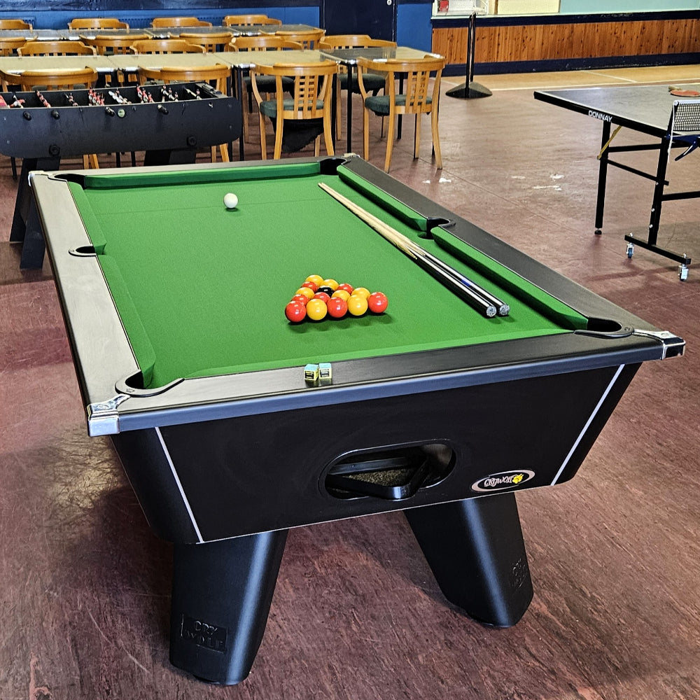 Cry Wolf Indoor Pool Table | Black | Elite Pro Olive Cloth