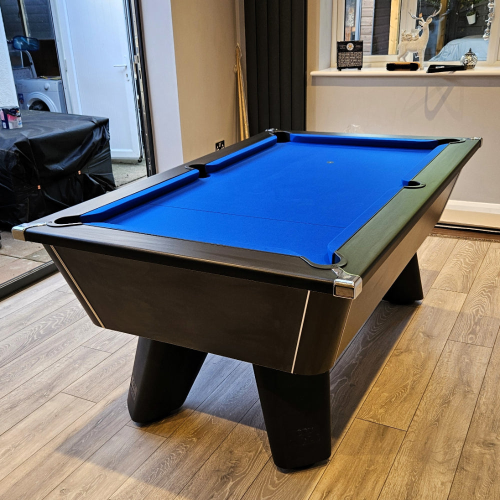 Cry Wolf Indoor Pool Table | Black | Smart Royal Blue Cloth