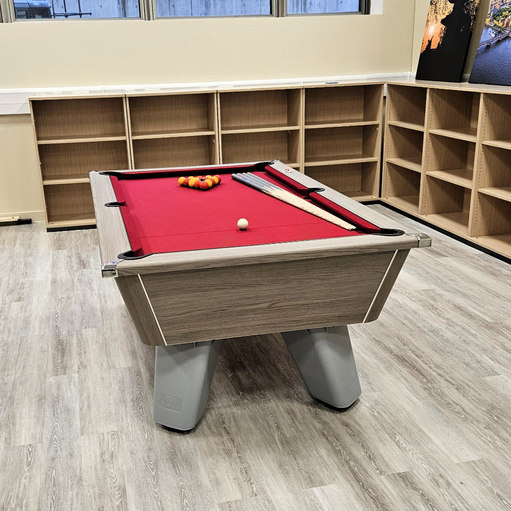 Cry Wolf Indoor Pool Table | Driftwood | Smart Red Cloth