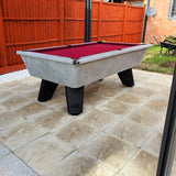Cry Wolf Outdoor Pool Table | Urban Grey | Elite Pro Red Cloth