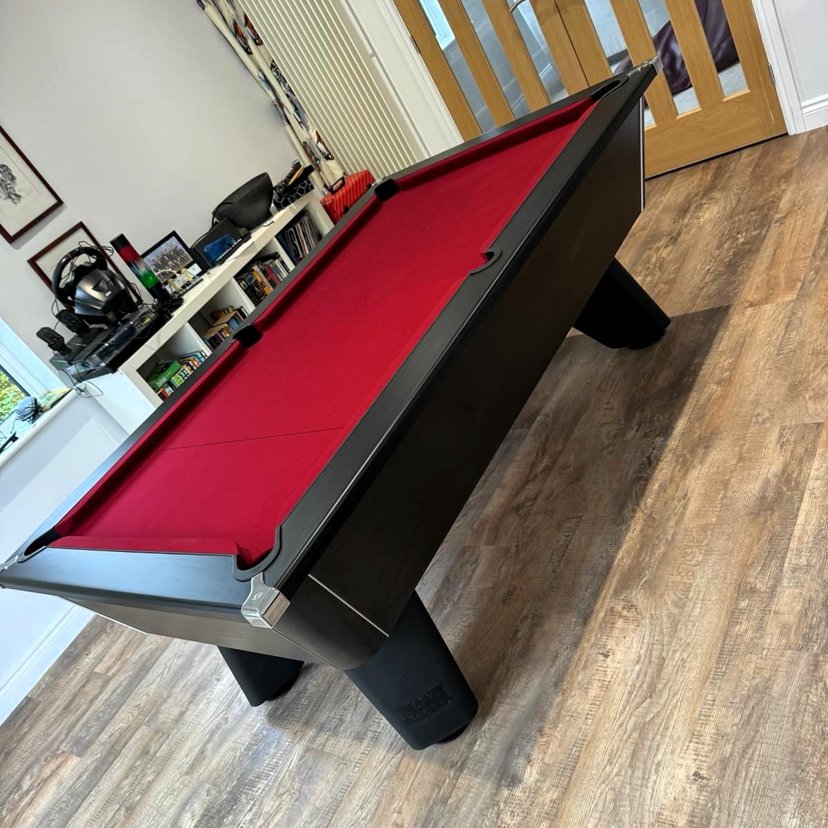Cry Wolf Indoor Pool Table | Black | Smart Maroon Cloth