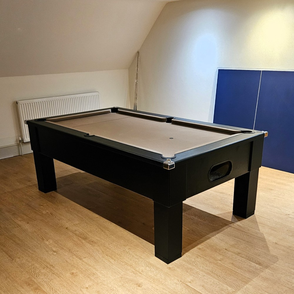 Cry Wolf Square Leg Pool Table | Black | Smart Silver Cloth