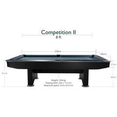 Dynamic Hurricane American Slate Bed Pool Table Black - 9ft