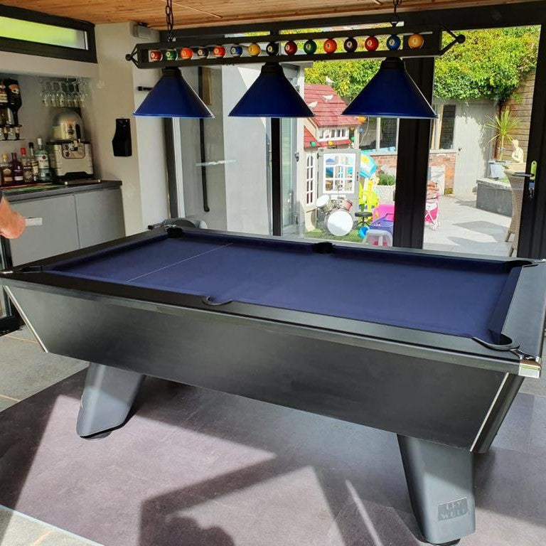Cry Wolf Indoor Pool Table | Black | Elite Pro Marine Blue Cloth
