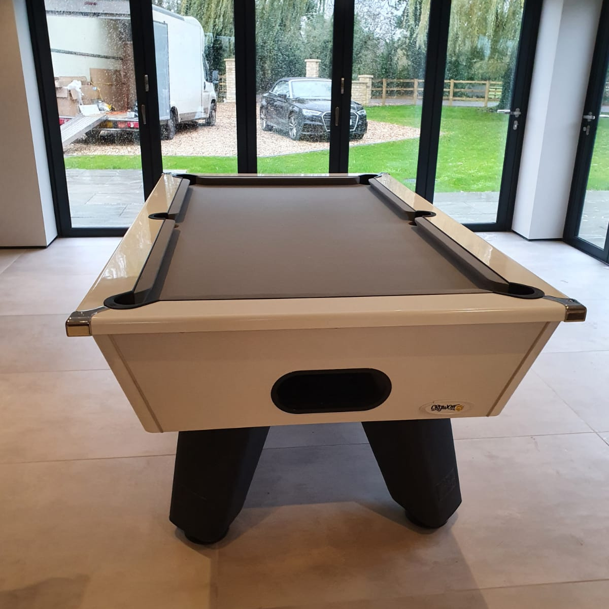 Cry Wolf Indoor Pool Table | White | Smart Silver Cloth