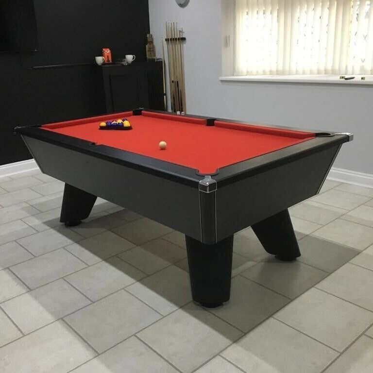 Cry Wolf Indoor Pool Table | Black | Smart Red Cloth