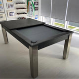 FMF Elixir Pool Dining Table | Anthracite Slate | Strachan 777 Grey Cloth