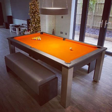 FMF Elixir Pool Dining Table | Anthracite Slate | Elite Pro Orange Cloth