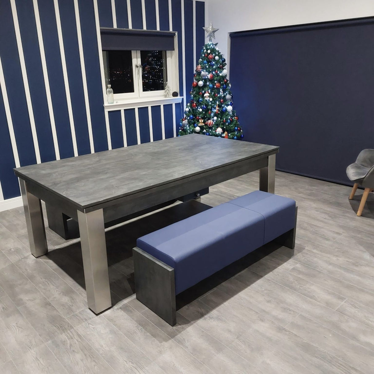 FMF | Elixir Slate Bed Pool Dining Table | Anthracite Slate