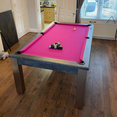 FMF Elixir Pool Dining Table | Anthracite Slate | Elite Pro Fuchsia Cloth
