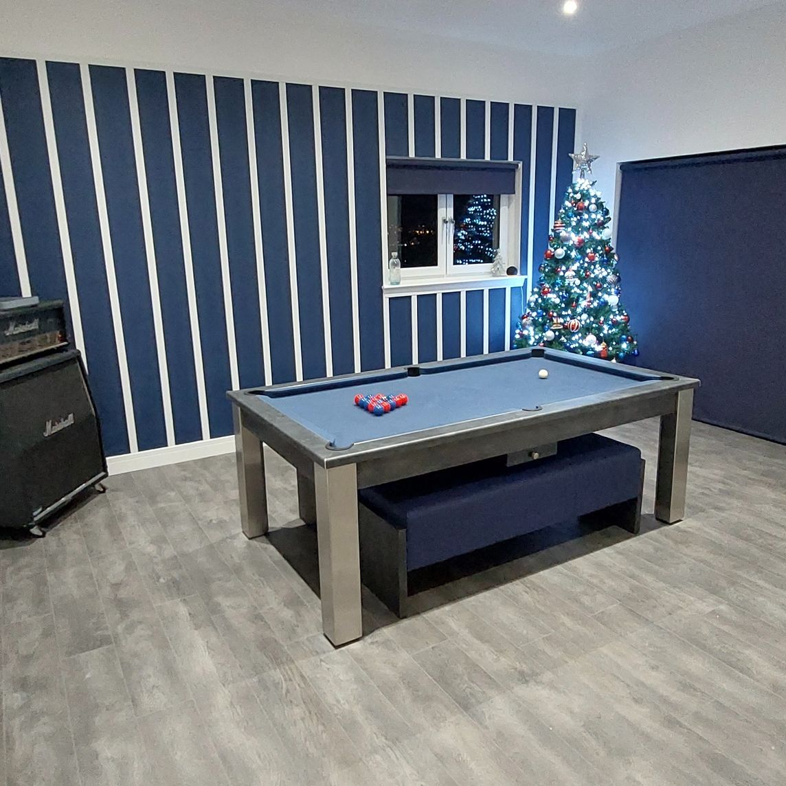 FMF Elixir Pool Dining Table | Anthracite Slate | Smart Cadet Blue Cloth