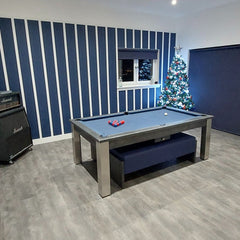 FMF Elixir Pool Dining Table | Anthracite Slate | Smart Cadet Blue Cloth