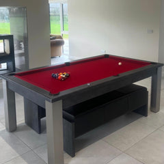 FMF Elixir Pool Dining Table | Anthracite Slate | Elite Pro Red Cloth