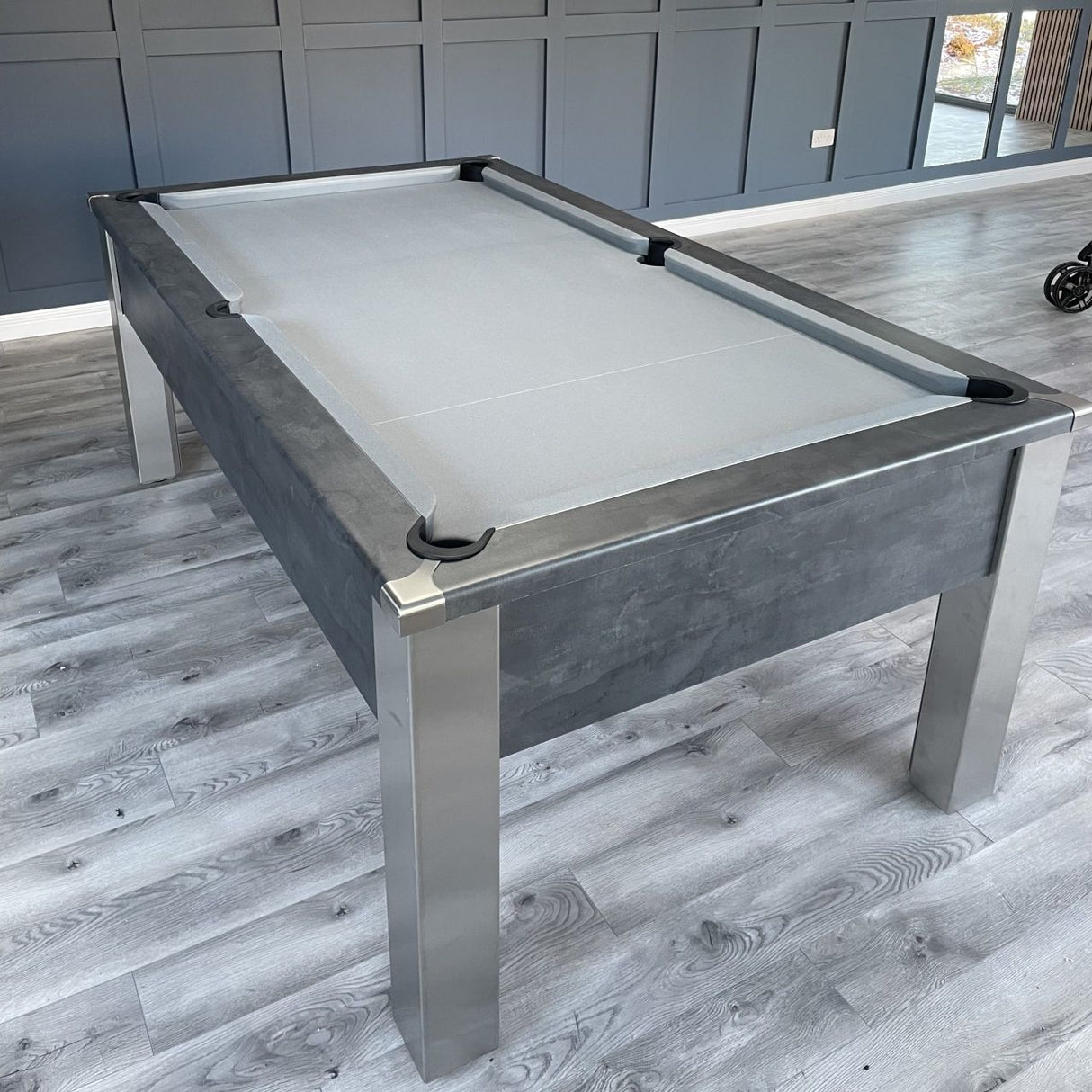 FMF Spirit Tournament Pool Table | Anthracite Slate | Elite Pro Bankers Grey Cloth