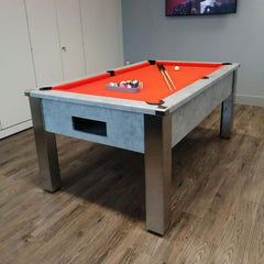 FMF Spirit Tournament Pool Table | Chicago Concrete | Smart Orange Cloth