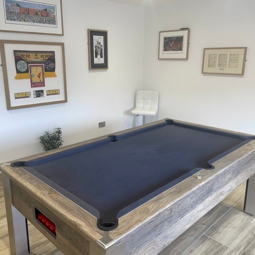 FMF Spirit Tournament Pool Table | Distressed Oak | Elite Pro Black Cloth