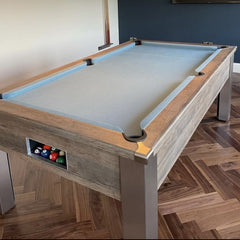 FMF Spirit Tournament Pool Table | Distressed Oak | Elite Pro Bankers Grey Cloth