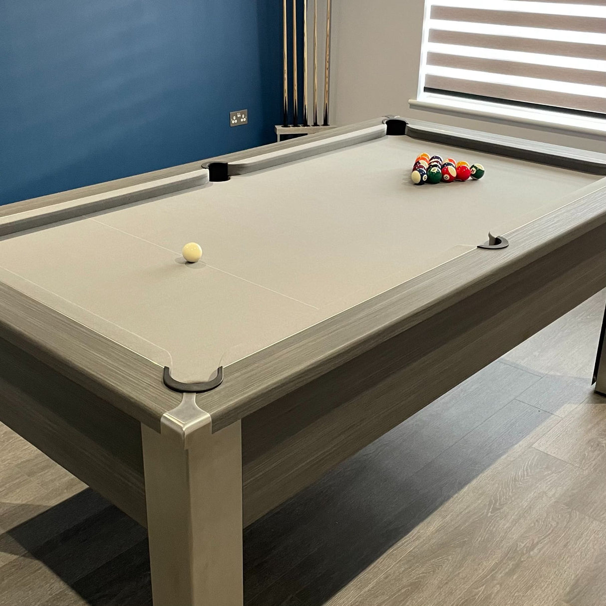 FMF Spirit Tournament Pool Table | Metallic Graphite Grey | Smart Silver Cloth