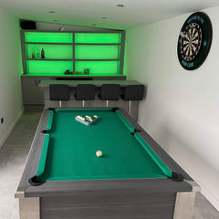 FMF Spirit Tournament Pool Table | Metallic Graphite Grey | Elite Pro American Green Cloth