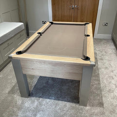 FMF Spirit Tournament Pool Table | Nebraska Oak | Strachan 777 Grey Cloth