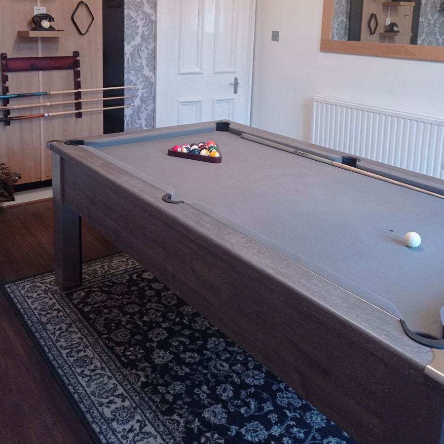 FMF Spirit Tournament Pool Table | River Oak | Smart Silver Cloth
