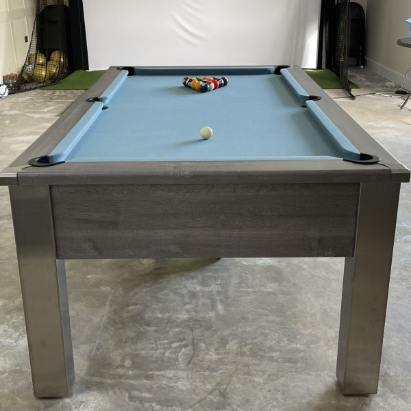 FMF Spirit Tournament Pool Table | River Oak | Smart Powder Blue Cloth