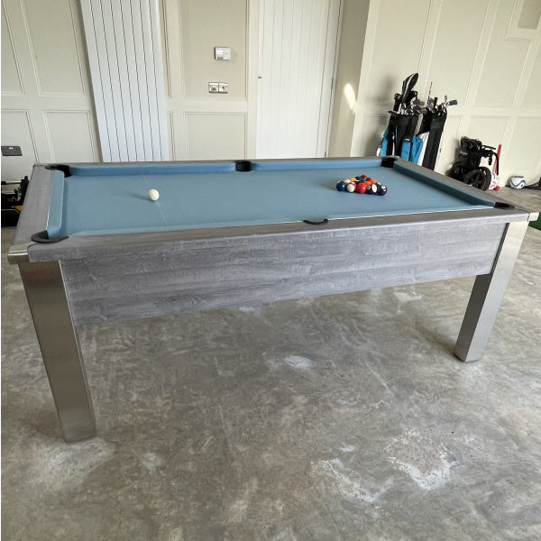FMF Spirit Tournament Pool Table | River Oak | Smart Powder Blue Cloth