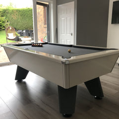 Cry Wolf Indoor Pool Table | White | Smart Silver Cloth